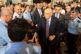 Il Presidente Napolitano nel corso della visita alla Casa Circondariale di Poggioreale