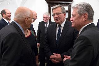 Il Presidente Giorgio Napolitano con il Presidente della Polonia Bronislaw Komorowski e il Presidente della Repubblica Federale di Germania Joachim Gauck