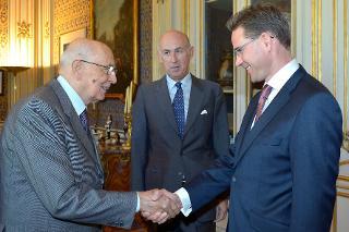 Il Presidente Giorgio Napolitano accoglie il Sig. Jyrki Katainen, Primo Ministro della Repubblica di Finlandia al Quirinale