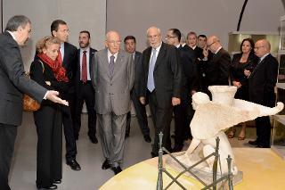Il Presidente Giorgio Napolitano nel corso dell'inaugurazione della mostra &quot;Augusto&quot; allestita alle Scuderie del Quirinale
