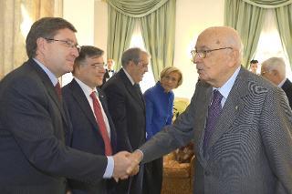 Il Presidente Giorgio Napolitano con il Prof. Enrico Giovannini, Ministro del Lavoro e delle Politiche Sociali in occasione del prossimo Consiglio Europeo