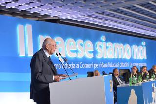 Il Presidente Giorgio Napolitano durante il suo intervento in occasione della XXX Assemblea Annuale dell'ANCI