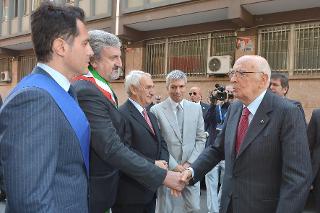 Il Presidente Giorgio Napolitano con l'Avv. Michele Emiliano Sindaco di Bari, in occasione dell'inaugurazione del restaurato Palazzo ex Enel