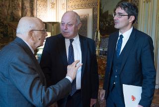 Il Presidente Giorgio Napolitano con Luis Durnwalder, Presidente della Provincia Autonoma di Bolzano e il successore designato alla Presidenza della Provincia Autonoma di Bolzano, Arno Kompatscher