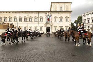 Cambio della Guardia d'Onore, al Palazzo del Quirinale, da parte del Reggimento Corazzieri in occasione della Festa della Repubblica
