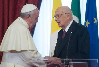 Il Presidente Giorgio Napolitano e Sua Santità Papa Francesco