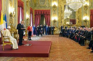 Il Presidente Giorgio Napolitano rivolge il suo indirizzo di saluto in occasione della visita ufficiale di Sua Santità Papa Francesco