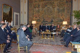 Il Presidente Giorgio Napolitano in occasione dell'incontro con una rappresentanza del Gruppo api per l'80° anniversario della fondazione