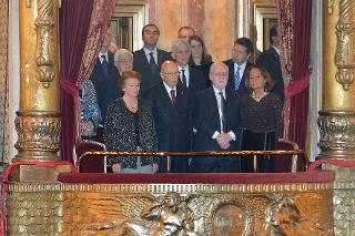 Il Presidente Giorgio Napolitano in occasione della rappresentazione dell'opera &quot;Ernani&quot; al Teatro dell'Opera per l'inaugurazione della stagione 2013-2014