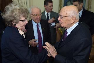 Il Presidente Giorgio Napolitano con la Signora Marlene Hobsbawm, in occasione del convegno di studi su Eric J. Hobsbawn