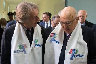 Il Presidente Giorgio Napolitano con il Presidente della Fondazione Telethon Luca Cordero di Montezemolo