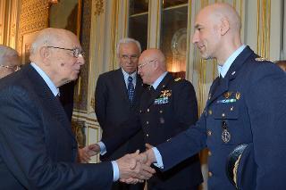 ll Presidente Giorgio Napolitano con il Magg. Luca Parmitano, astronauta italiano, rientrato dopo 166 giorni passati in orbita