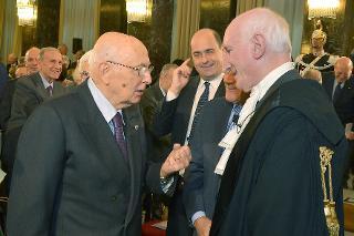 Il Presidente Giorgio Napolitano con il Presidente della Corte dei conti Raffaele Squitieri in occasione della cerimonia di insediamento
