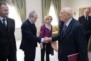 Il Presidente Giorgio Napolitano nel corso dell'incontro con i membri del Governo in vista del prossimo Consiglio Europeo