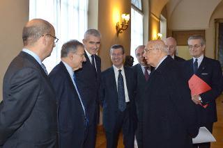 Il Presidente Giorgio Napolitano nel corso della presentazione degli auguri di Natale e Capodanno da parte del Corpo Diplomatico