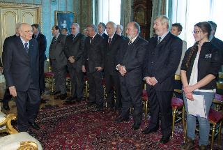 Il Presidente Giorgio Napolitano nel corso dell'incontro con una delegazione del Club Alpino Italiano