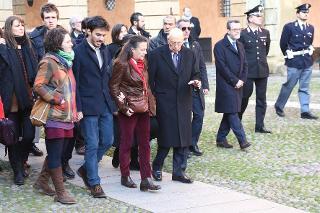 Il Presidente Giorgio Napolitano con i familiari del Maestro Claudio Abbado