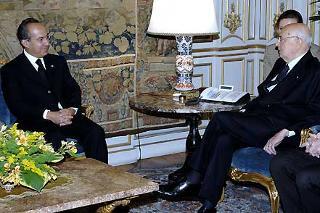 Il Presidente Giorgio Napolitano a colloquio con Felipe Calderon, Presidente degli Stati Uniti Messicani