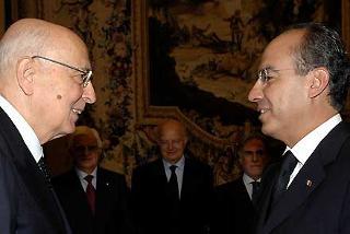 Il Presidente Giorgio Napolitano ed il Presidente degli Stati Uniti Messicani Felipe Calderon in occasione dell'incontro al Quirinale