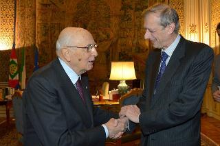 Il Presidente Giorgio Napolitano con Piero Fassino, Presidente dell'Associazione Nazionale dei Comuni Italiani