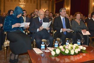 Il Presidente Giorgio Napolitano nel corso del concerto offerto dal Presidente della Repubblica di Turchia S.E. il signor Abdullah Gül in visita di Stato in Italia