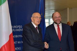 Il Presidente Giorgio Napolitano con Martin Schulz, Presidente del Parlamento Europeo