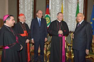 Il Presidente Giorgio Napolitano all'Ambasciata d'Italia presso la Santa Sede in occasione della ricorrenza della firma dei Patti Lateranensi e dell'Accordo di Revisione del Concordato