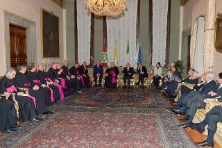 Il Presidente Giorgio Napolitano all'Ambasciata d'Italia presso la Santa Sede in occasione della ricorrenza della firma dei Patti Lateranensi e dell'Accordo di Revisione del Concordato