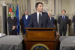 Il Presidente del Consiglio incaricato Matteo Renzi anuncia la lista dei Ministri
