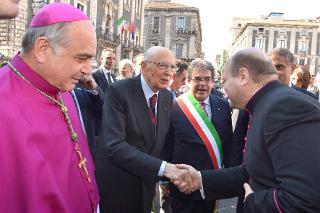 Il Presidente Giorgio Napolitano al suo arrivo alla Cattedrale