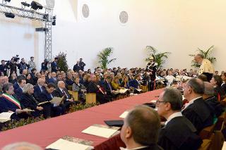 Il Presidente Giorgio Napolitano nel corso della cerimonia di apertura dell'Anno Accademico 2013/2014 dell'Università degli Studi di Catania