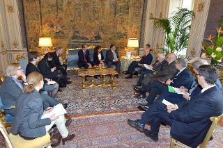 Il Presidente Giorgio Napolitano con il Sig. Sigmar Gabriel, Vice Cancelliere e Ministro dell'Economia e dell'Energia della Repubblica Federale di Germania durante i colloqui