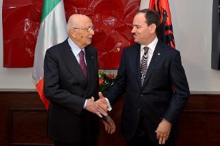 Il Presidente Giorgio Napolitano con il Presidente della Repubblica d'Albania Bujar Faik Nishani