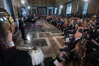 Il Presidente Giorgio Napolitano rivolge il suo indirizzo di saluto nel corso della celebrazione della Giornata Internazionale della Donna