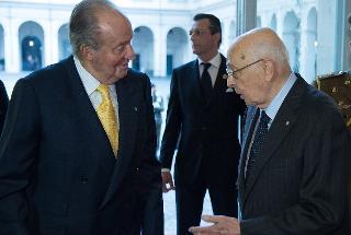 Il Presidente Giorgio Napolitano accoglie Sua Maestà il Re di Spagna Juan Carlos I
