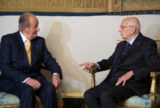 Il Presidente Giorgio Napolitano nel corso dell'incontro con Sua Maestà il Re di Spagna Juan Carlos I