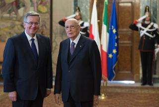 Il Presidente Giorgio Napolitano con Bronislaw Komorowski, Presidente della Repubblica di Polonia