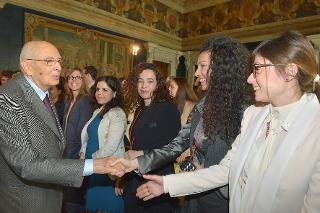 Il Presidente Giorgio Napolitano durante l'incontro con i Magistrati ordinari in tirocinio nominati con D.M. del 2 maggio 2013