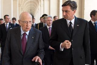 Il Presidente Giorgio Napolitano con il Presidente della Repubblica di Slovenia Borut Pahor
