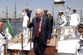 Il Presidente Giorgio Napolitano alla celebrazione della Festa della Marina Militare