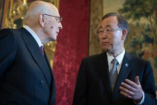 Il Presidente Giorgio Napolitano a colloquio con Ban Ki-moon, Segretario generale delle Nazioni Unite