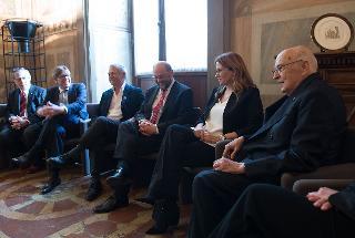 Il Presidente Giorgio Napolitano con i candidati alla presidenza della Commissione europea e Monica Maggioni