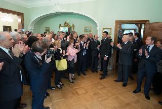 Il Presidente Giorgio Napolitano in occasione dell'incontro con i rappresentanti della Comunità Italiana