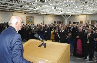 Il Presidente Giorgio Napolitano durante il suo intervento al Palazzo dell'Emiciclo