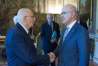 Il Presidente Giorgio Napolitano accoglie Josep Antoni Duran I Lleida, Presidente dell'Unione Democratica di Catalogna e della Commissione Esteri della Camera dei deputati