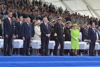 Il Presidente Giorgio Napolitano durante la cerimonia di commemorazione del 70° Anniversario dello sbarco in Normandia