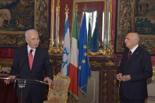Il Presidente Giorgio Napolitano con Shimon Peres, Presidente dello Stato di Israele