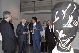 Il Presidente Giorgio Napolitano con l'Arch. Santiago Calatrava, visita la Mostra &quot;Santiago Calatrava. Dalle forme all'architettura&quot;.