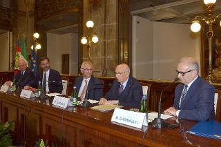 Il Presidente Giorgio Napolitano in occasione della cerimonia di inaugurazione delle Gallerie di Palazzo Zevallos Stigliano