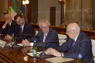 Il Presidente Giorgio Napolitano in occasione del suo intervento alla cerimonia di inaugurazione delle Gallerie di Palazzo Zevallos Stigliano